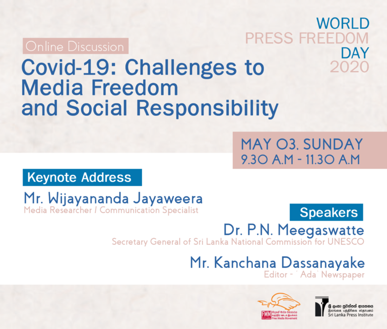 COVID-19: Challenges to Media Freedom and Social Responsibility- Online Discussion in  Commemoration of World Press Freedom Day 2020