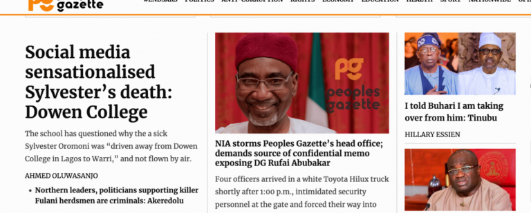 Nigerian intelligence agency raids news website